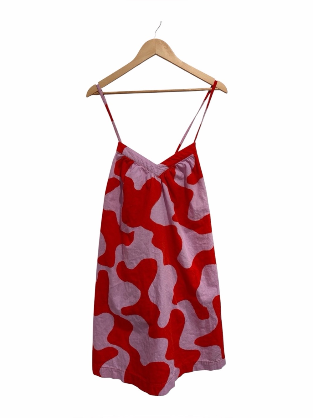 Ava & Viv Abstract Print Summer Dress Spaghetti Strap 100% Cotton